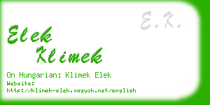 elek klimek business card